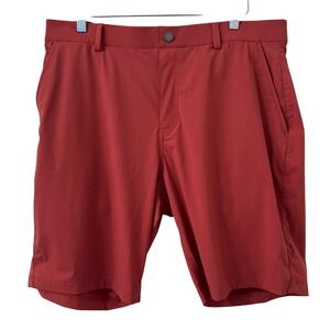 REDVANLY Shorts Mens XL Red 9" Inseam Performance Golf Stretch Nylon Spandex
